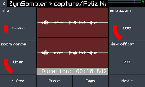 Display option of zynsampler