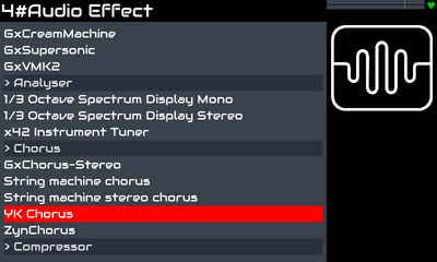 Audio Effects Screen